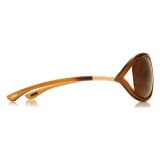 Tom Ford - Jennifer Polarized Sunglasses - Square Acetate Sunglasses - Brown - FT0008P - Sunglasses - Tom Ford Eyewear