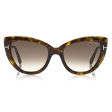 Tom Ford - Anya Sunglasses - Occhiali da Sole Cat-Eye in Acetato - Avana Scuro - FT0762 - Occhiali da Sole - Tom Ford Eyewear