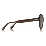 Tom Ford - Anya Sunglasses - Occhiali da Sole Cat-Eye in Acetato - Avana Scuro - FT0762 - Occhiali da Sole - Tom Ford Eyewear