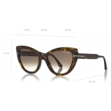 Tom Ford - Anya Sunglasses - Occhiali da Sole Cat-Eye in Acetato - Avana Scuro - FT0762 - Occhiali da Sole - Tom Ford Eyewear