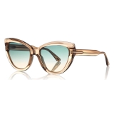 Tom Ford - Anya Sunglasses - Occhiali da Sole Cat-Eye in Acetato - Verde - FT0762 - Occhiali da Sole - Tom Ford Eyewear