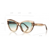 Tom Ford - Anya Sunglasses - Occhiali da Sole Cat-Eye in Acetato - Verde - FT0762 - Occhiali da Sole - Tom Ford Eyewear