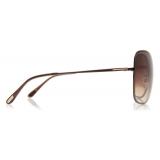 Tom Ford - Colette Sunglasses - Occhiali in Metallo a Farfalla - Marroni Scuro - FT0250 - Occhiali da Sole - Tom Ford Eyewear