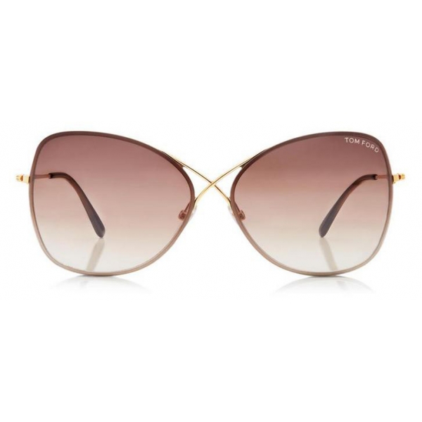 Tom Ford - Colette Sunglasses - Occhiali in Metallo a Farfalla - Oro Rosa - FT0250 - Occhiali da Sole - Tom Ford Eyewear