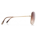 Tom Ford - Colette Sunglasses - Occhiali in Metallo a Farfalla - Oro Rosa - FT0250 - Occhiali da Sole - Tom Ford Eyewear