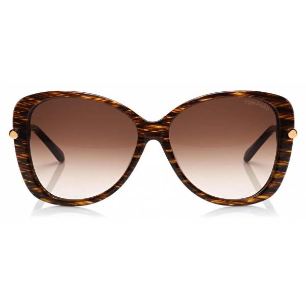 Tom Ford - Linda Butterfly Sunglasses - Butterfly Acetate Sunglasses - Brown - FT0324 - Sunglasses - Tom Ford Eyewear