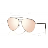 Tom Ford - Binx Sunglasses - Occhiali da Sole Pilota in Metallo - Palladio - FT0681 - Occhiali da Sole - Tom Ford Eyewear