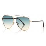 Tom Ford - Binx Sunglasses - Occhiali da Sole Pilota in Metallo - Oro Rosa - FT0681 - Occhiali da Sole - Tom Ford Eyewear