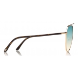 Tom Ford - Binx Sunglasses - Occhiali da Sole Pilota in Metallo - Oro Rosa - FT0681 - Occhiali da Sole - Tom Ford Eyewear