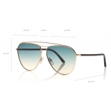 Tom Ford - Binx Sunglasses - Occhiali da Sole Pilota in Metallo - Oro Rosa - FT0681 - Occhiali da Sole - Tom Ford Eyewear