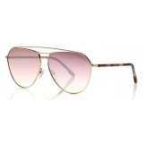 Tom Ford - Binx Sunglasses - Pilot Metal Sunglasses - Rose Gold Gradient - FT0681 - Sunglasses - Tom Ford Eyewear