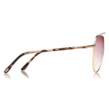 Tom Ford - Binx Sunglasses - Occhiali Pilota in Metallo - Sfumatura Oro Rosa - FT0681 - Occhiali da Sole - Tom Ford Eyewear
