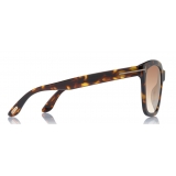 Tom Ford - Amarra Sunglasses - Occhiali da Sole Quadrati in Acetato - Avana Scuro - FT0502 - Occhiali da Sole - Tom Ford Eyewear