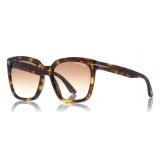 Tom Ford - Amarra Sunglasses - Occhiali da Sole Quadrati in Acetato - Avana Scuro - FT0502 - Occhiali da Sole - Tom Ford Eyewear