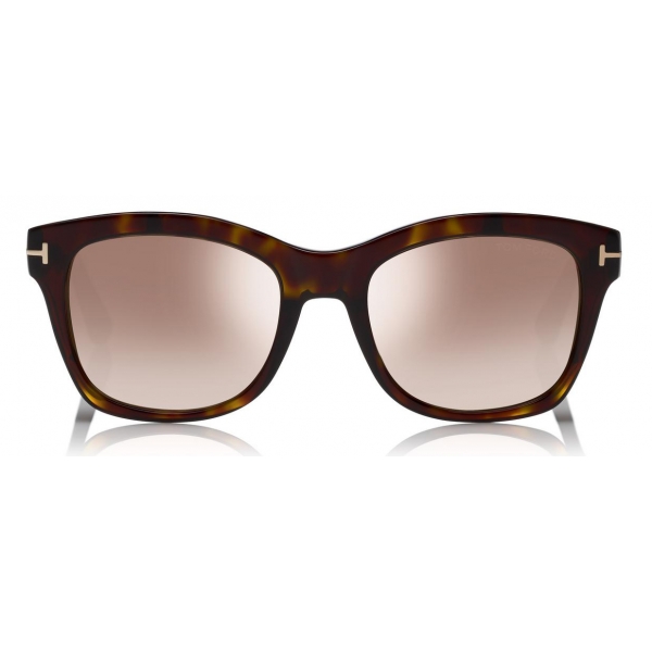 Tom Ford - Lauren Sunglasses - Occhiali da Sole Quadrati in Acetato - Avana Scuro - FT0614 - Occhiali da Sole - Tom Ford Eyewear