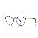 Tom Ford - Blue Block Optical Glasses - Occhiali Rotondi in Metallo - Nero - FT5573-B - Occhiali da Vista - Tom Ford Eyewear