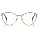 Tom Ford - Blue Block Optical Glasses - Round Metal Optical Glasses - Charcoal - FT5573-B - Optical Glasses - Tom Ford Eyewear
