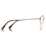 Tom Ford - Blue Block Optical Glasses - Occhiali Rotondi in Metallo - Carbone - FT5573-B - Occhiali da Vista - Tom Ford Eyewear