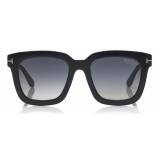 Tom Ford - Polarized Sari Sunglasses - Squared Acetate Sunglasses - Black - FT0690-P - Sunglasses - Tom Ford Eyewear