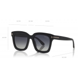 Tom Ford - Polarized Sari Sunglasses - Squared Acetate Sunglasses - Black - FT0690-P - Sunglasses - Tom Ford Eyewear