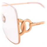Pomellato - Square Oversize Glasses - Clear Gold - Pomellato Eyewear