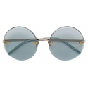 Pomellato - Round Sunglasses - Light Blue Gold - Pomellato Eyewear