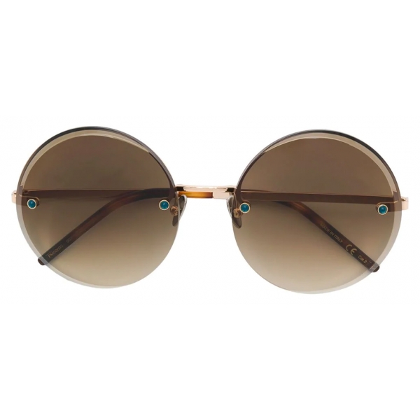 Pomellato - Round Sunglasses - Brown Gold - Pomellato Eyewear