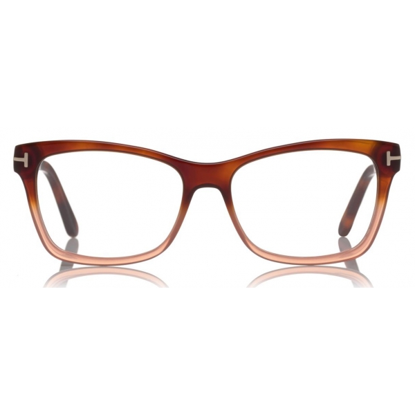 Tom Ford - Square Optical Glasses - Occhiali Quadrati in Acetato - Avana Scuro - FT5424 - Occhiali da Vista - Tom Ford Eyewear
