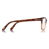 Tom Ford - Square Optical Glasses - Occhiali Quadrati in Acetato - Avana Scuro - FT5424 - Occhiali da Vista - Tom Ford Eyewear