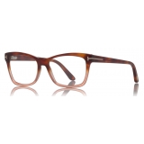 Tom Ford - Square Optical Glasses - Squared Acetate Optical Glasses - Dark Havana - FT5424 - Optical Glasses - Tom Ford Eyewear