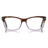 Tom Ford - Square Optical Glasses - Occhiali Quadrati in Acetato - Avana Rossa - FT5424 - Occhiali da Vista - Tom Ford Eyewear