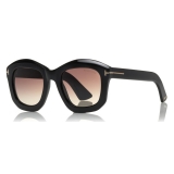 Tom Ford - Julia Sunglasses - Occhiali da Sole Quadrati in Acetato - Nero - FT0582 - Occhiali da Sole - Tom Ford Eyewear