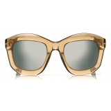 Tom Ford - Julia Sunglasses - Occhiali da Sole Quadrati in Acetato - Verde - FT0582 - Occhiali da Sole - Tom Ford Eyewear