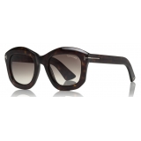 Tom Ford - Julia Sunglasses - Occhiali da Sole Quadrati in Acetato - Havana - FT0582 - Occhiali da Sole - Tom Ford Eyewear