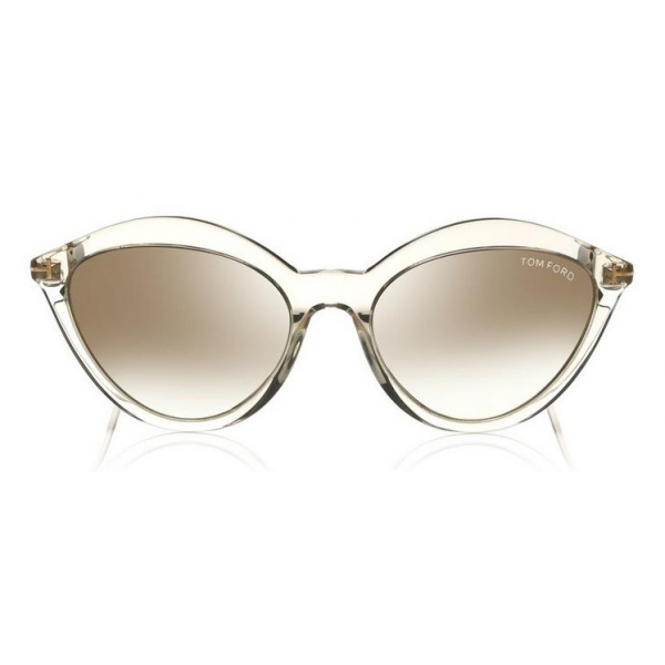 Tom Ford - Chloe Sunglasses - Cat-Eye Acetate Sunglasses - Grey Peach - FT0663 - Sunglasses - Tom Ford Eyewear