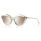 Tom Ford - Chloe Sunglasses - Cat-Eye Acetate Sunglasses - Grey Peach - FT0663 - Sunglasses - Tom Ford Eyewear