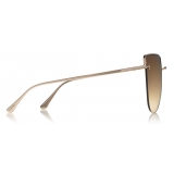 Tom Ford - Ingrid Sunglasses - Cat-Eye Metal Sunglasses - Rose Gold Brown - FT0652 - Sunglasses - Tom Ford Eyewear