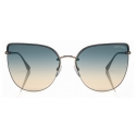 Tom Ford - Ingrid Sunglasses - Occhiali Cat-Eye in Metallo - Oro Rosa Grigio - FT0652 - Occhiali da Sole - Tom Ford Eyewear