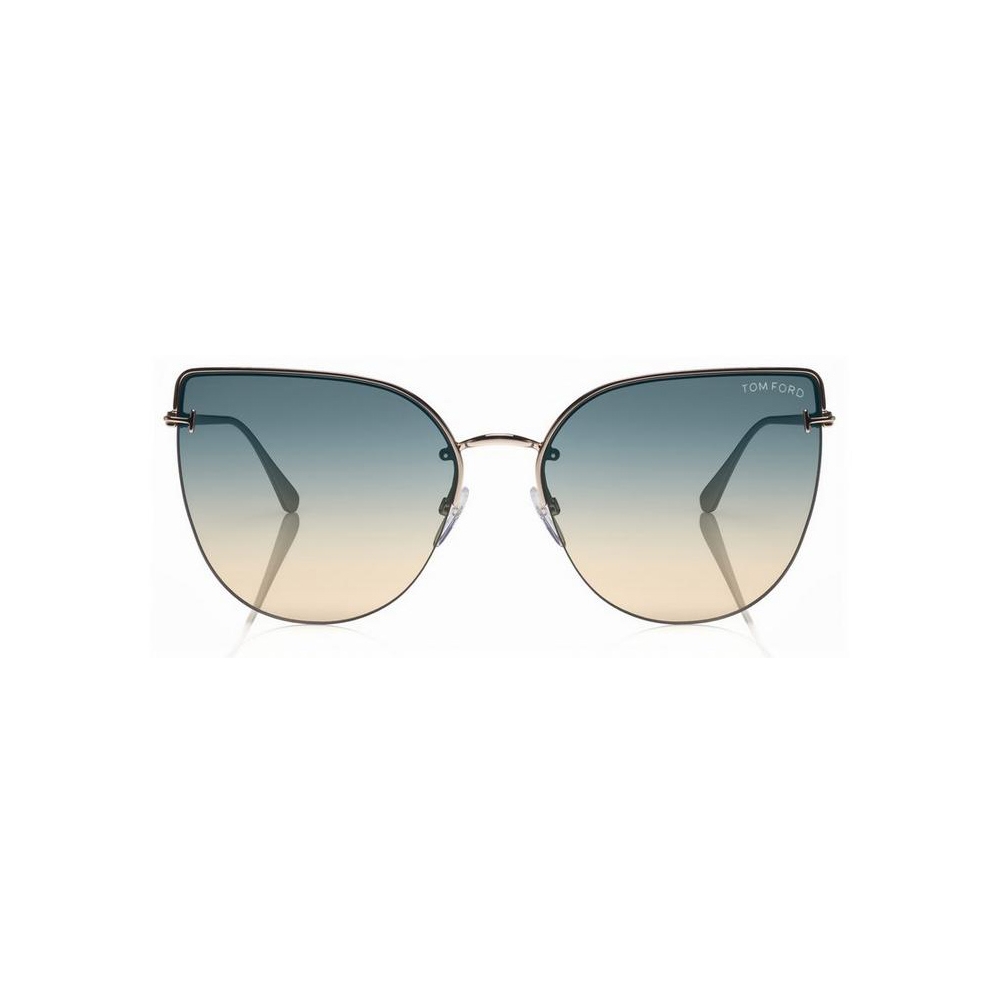Tom Ford - Ingrid Sunglasses - Cat-Eye Metal Sunglasses - Rose Gold Grey -  FT0652 - Sunglasses - Tom Ford Eyewear - Avvenice
