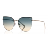 Tom Ford - Ingrid Sunglasses - Occhiali Cat-Eye in Metallo - Oro Rosa Grigio - FT0652 - Occhiali da Sole - Tom Ford Eyewear