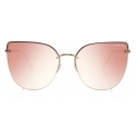 Tom Ford - Ingrid Sunglasses - Occhiali Cat-Eye in Metallo - Oro Rosa Rosa - FT0652 - Occhiali da Sole - Tom Ford Eyewear
