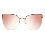 Tom Ford - Ingrid Sunglasses - Occhiali Cat-Eye in Metallo - Oro Rosa Rosa - FT0652 - Occhiali da Sole - Tom Ford Eyewear