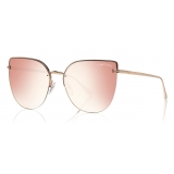 Tom Ford - Ingrid Sunglasses - Cat-Eye Metal Sunglasses - Rose Gold Pink - FT0652 - Sunglasses - Tom Ford Eyewear