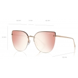 Tom Ford - Ingrid Sunglasses - Cat-Eye Metal Sunglasses - Rose Gold Pink - FT0652 - Sunglasses - Tom Ford Eyewear