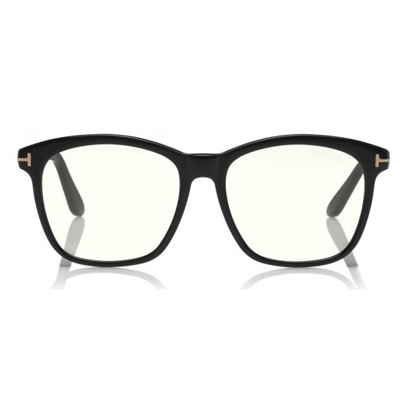 Tom Ford - Blue Block Optical Glasses - Round Acetate Optical Glasses -  Black - FT5481-B - Optical Glasses - Tom Ford Eyewear - Avvenice