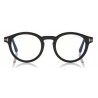 Tom Ford - Blue Block Optical Glasses - Occhiali Rotondi in Acetato - Nero - FT5529-B - Occhiali da Vista - Tom Ford Eyewear