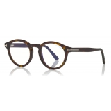 Tom Ford - Blue Block Optical Glasses - Occhiali Rotondi - Avana Scuro - FT5529-B - Occhiali da Vista - Tom Ford Eyewear