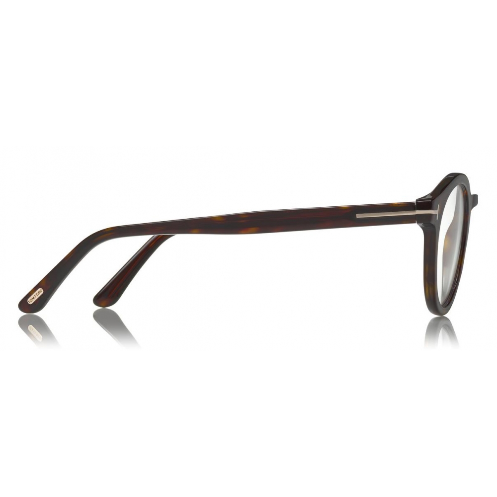 Tom Ford - Blue Block Optical Glasses - Round Optical Glasses - Dark Havana  - FT5529-B - Optical Glasses - Tom Ford Eyewear - Avvenice