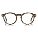 Tom Ford - Blue Block Optical Glasses - Occhiali Rotondi - Avana Chiaro - FT5529-B - Occhiali da Vista - Tom Ford Eyewear