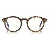 Tom Ford - Blue Block Optical Glasses - Occhiali Rotondi - Avana Chiaro - FT5529-B - Occhiali da Vista - Tom Ford Eyewear